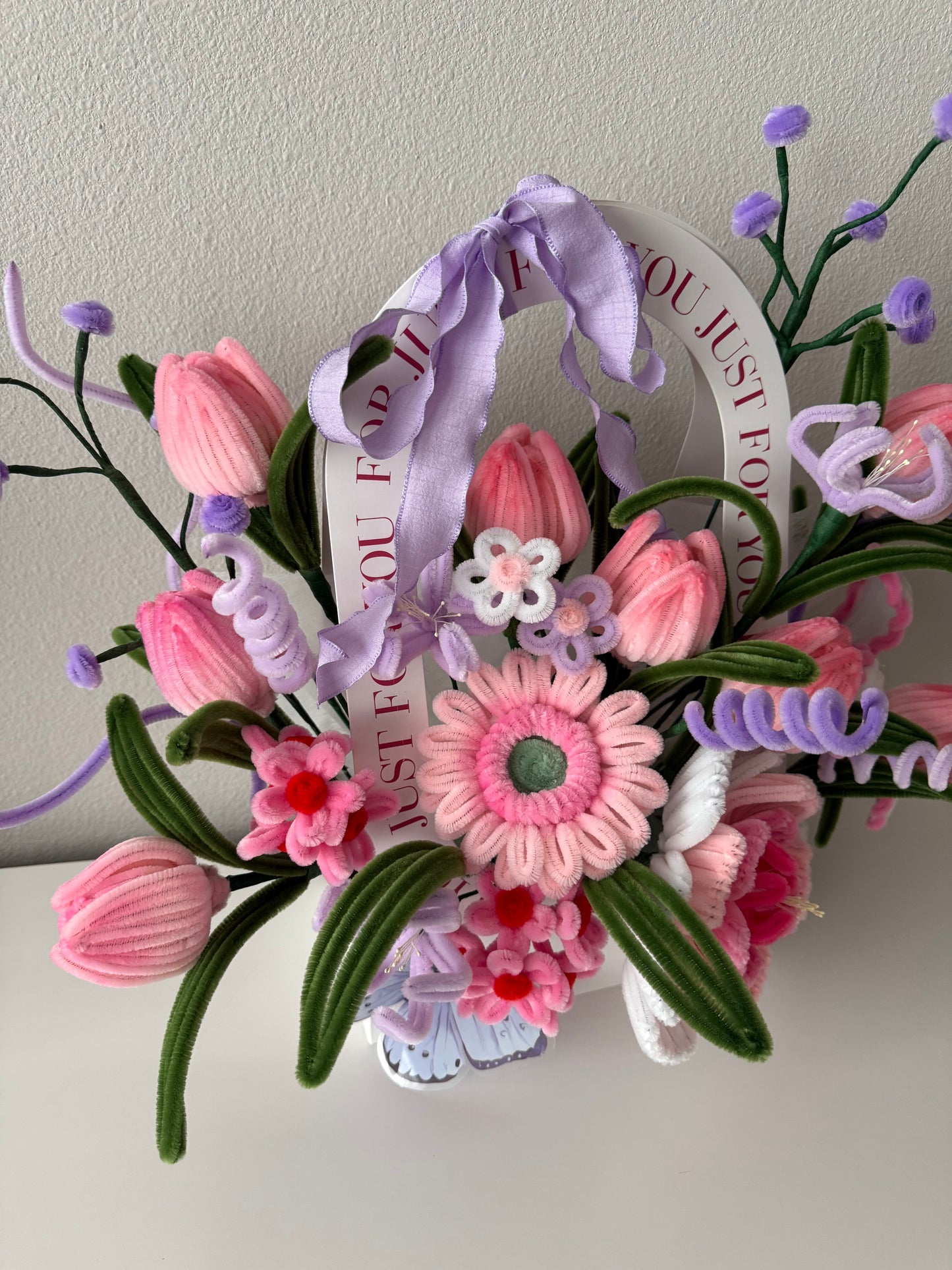 Pastel Tulip Garden Basket