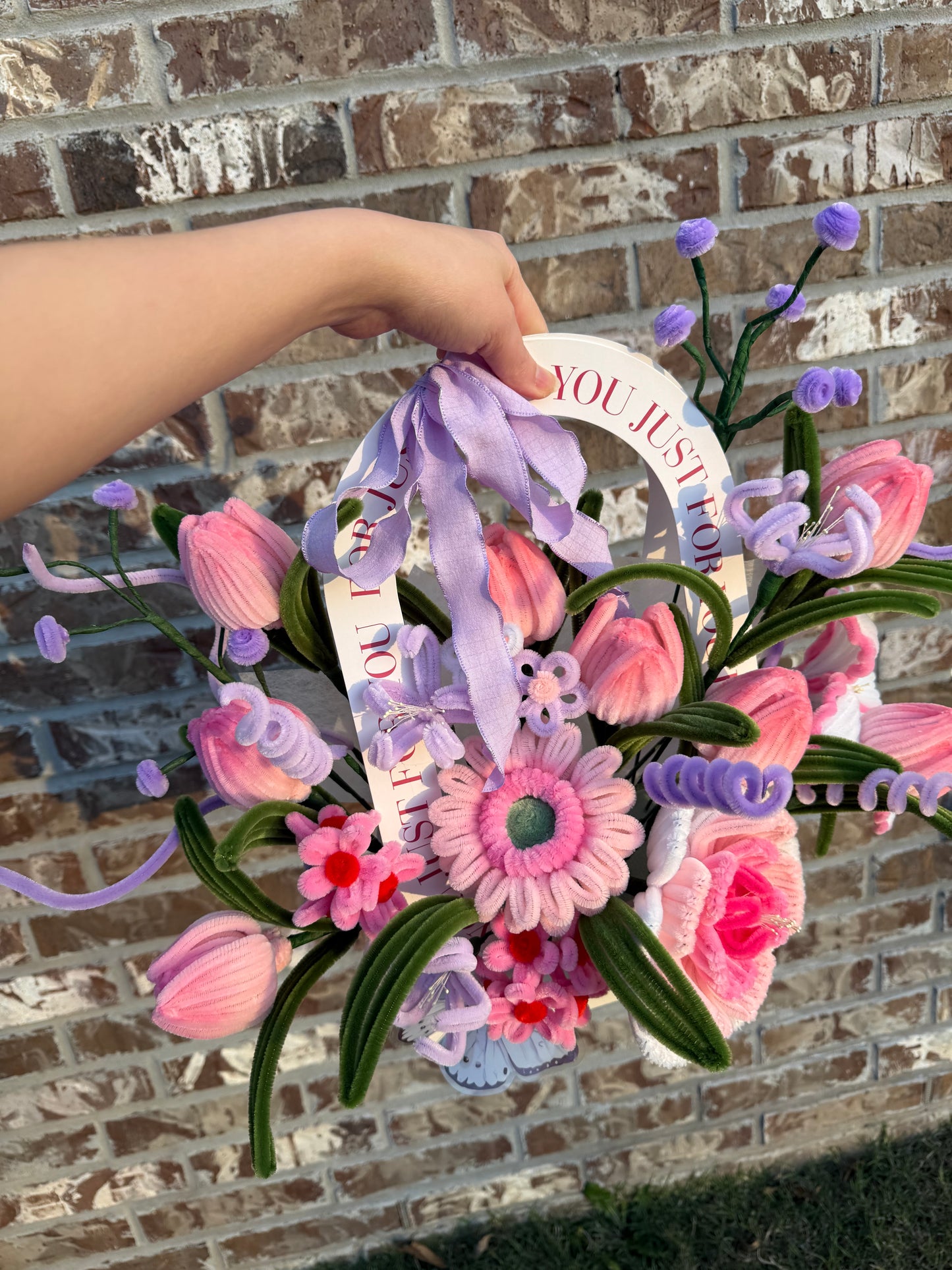 Pastel Tulip Garden Basket