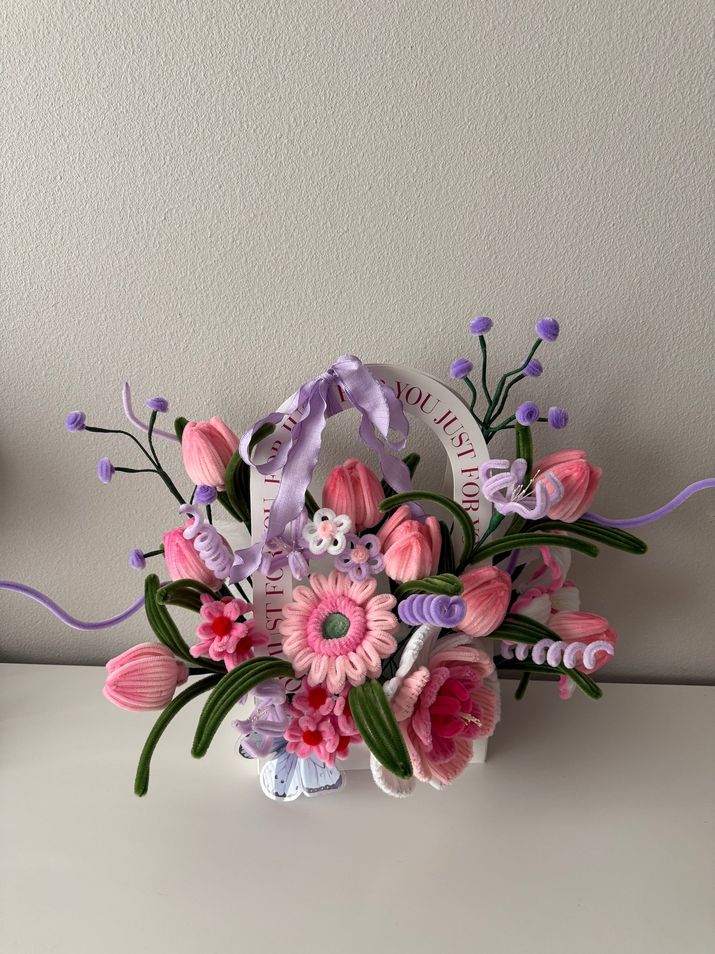 Pastel Tulip Garden Basket