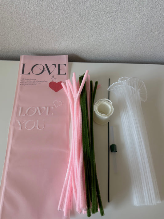 Valentine Single Tulip Flower Material Kit